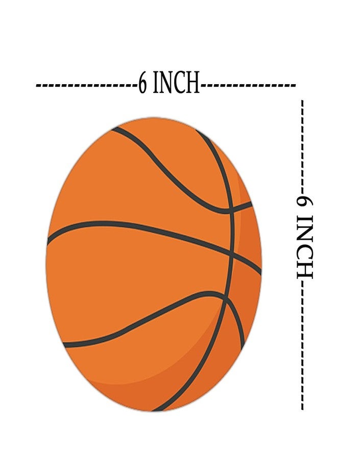 Topabel Big Basketball Stickers,6 Inches Sports Ball Theme Paper Decals Basketball Party Decorations Labels Self-Adhesive Round Decorative Seal Stickers for Birthday School Classroom Party Supplies,40 Pcs - Image 2